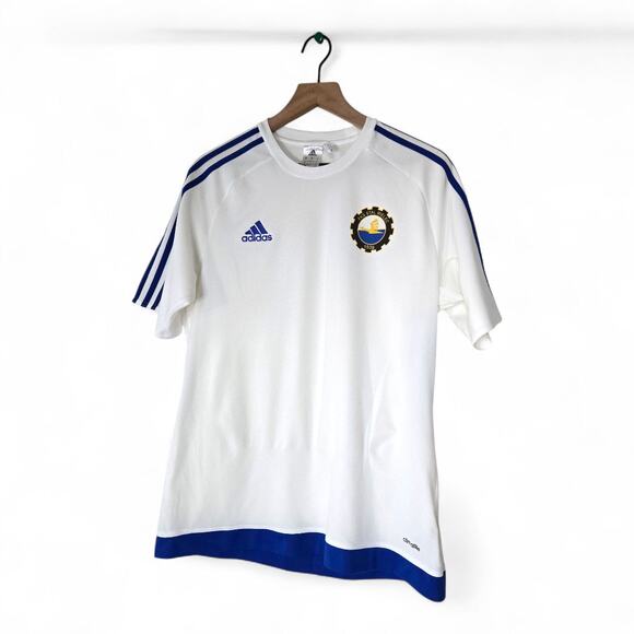 Adidas FKS Stal Mielec Soccer Jersey White Blue Climalite Men’s Large - Picture 2 of 10
